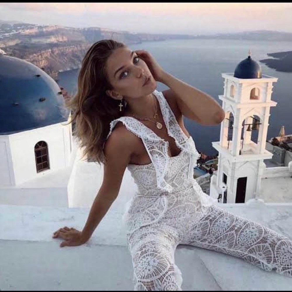 Seven Wonder White Lace Vici Jumpsuit US 4